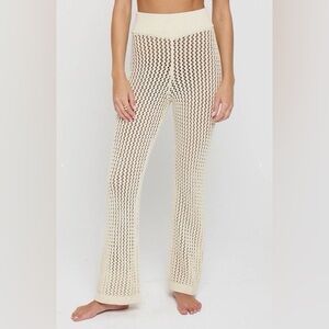 Spiritual Gangster Cream Camilla Crochet Wide Leg Pants - size S | NWT